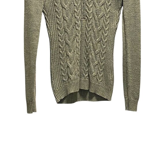The Limited Cable knit Wool Blend Henley Sweater Olive Green Size M Coastal Cute - Picture 7 of 14